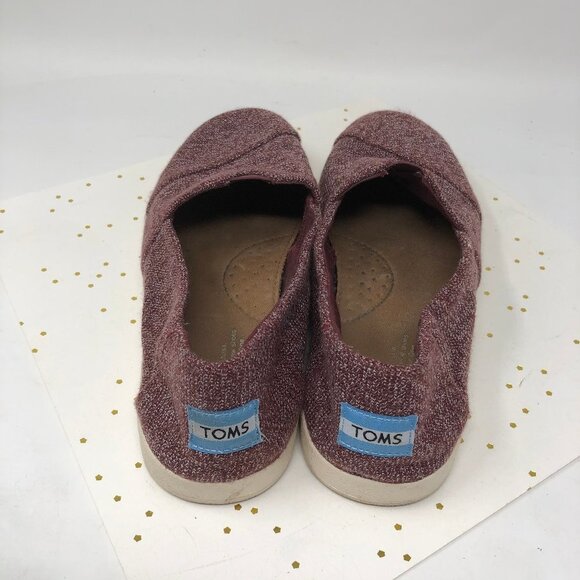 Toms Classic ALPARGATA Red/Burgundy Textured Shoes - Picture 4 of 7
